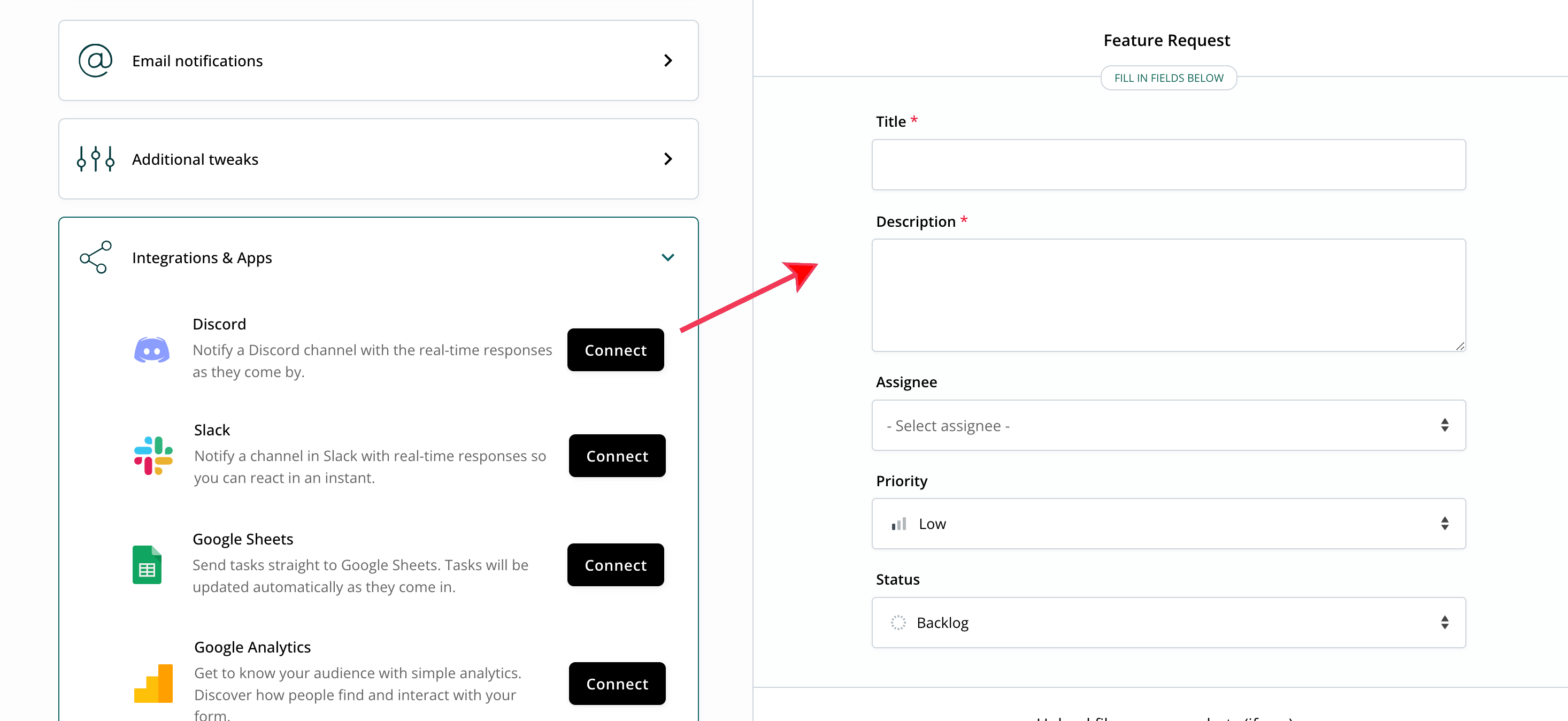 Connect form with Discord